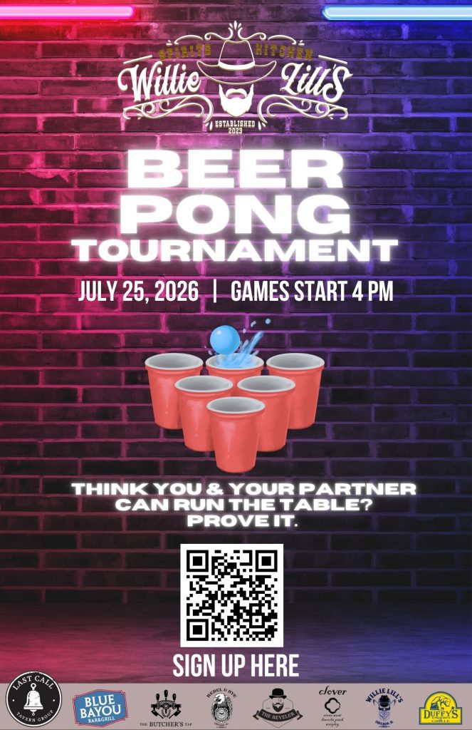 Pong Tournament - Willie Lill’s - Saturday, July 25th