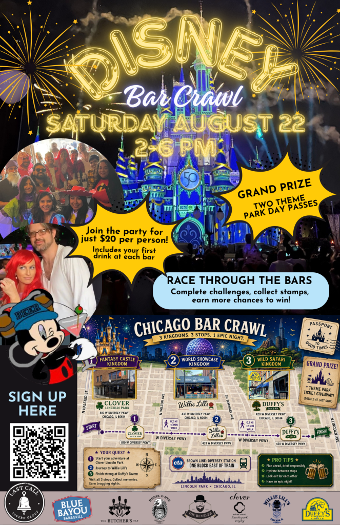 August 22, 2026 | Disney Bar Crawl | Willie Lill’s