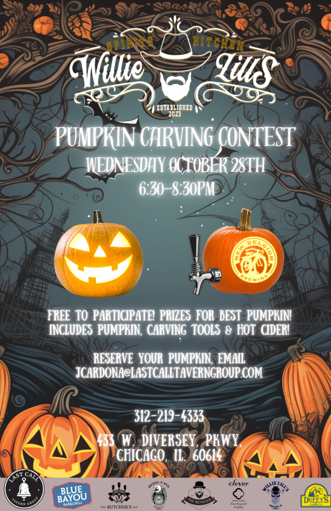 Pumpkin Carving Contest - Willie Lill’s - Wednesday, October 28th