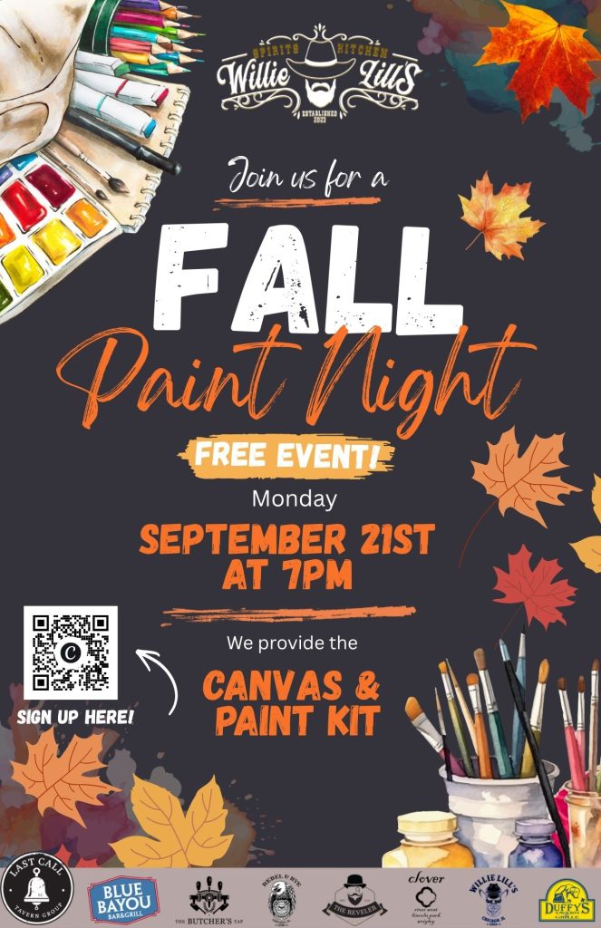 Fall Paint Night - Willie Lill’s - Monday, September 21st