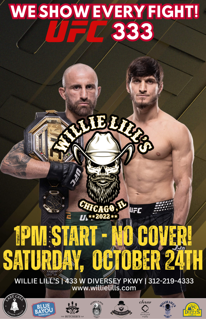UFC 333 Watch Party - Willie Lill’s - Saturday, October 24th