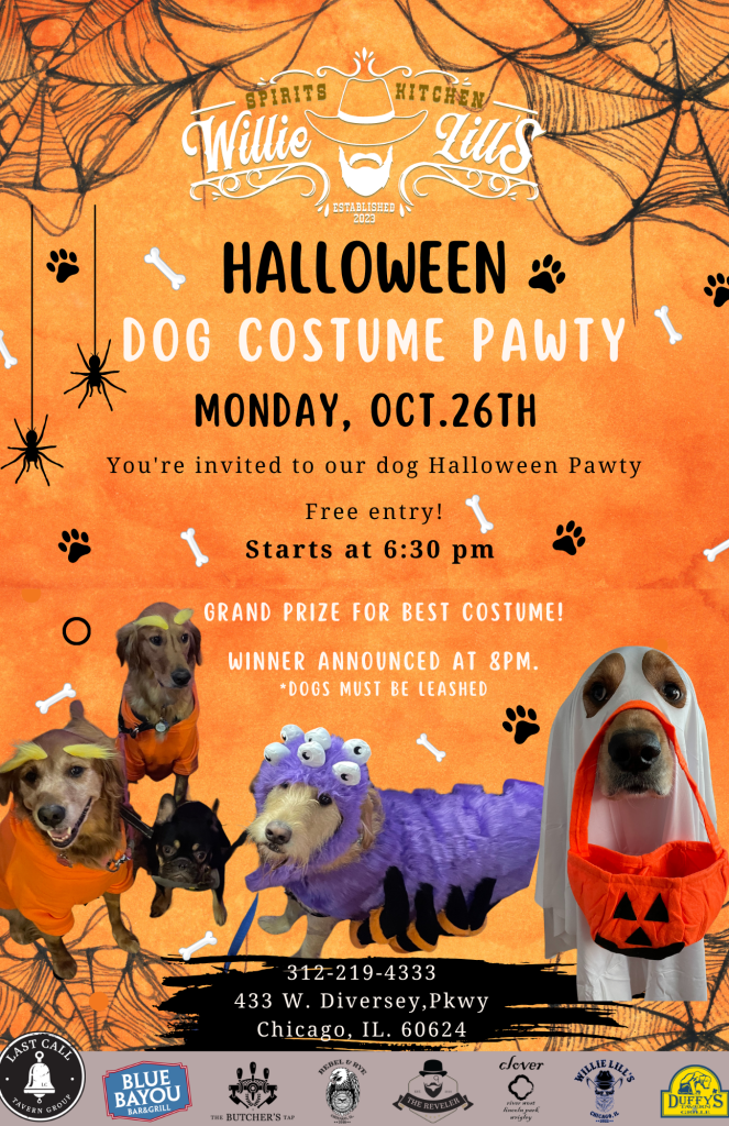 Halloween Dog Costume Pawty - Willie Lill’s - Monday, October 26th