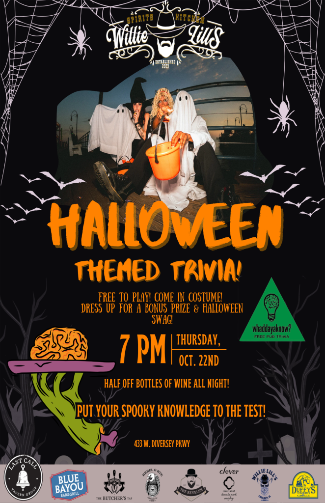 Halloween Themed Trivia - Willie Lill’s - Thursday, October 22nd